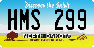 ND license plate HMS299