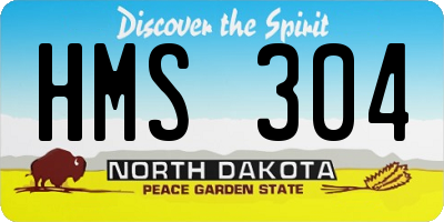 ND license plate HMS304