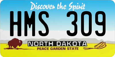 ND license plate HMS309