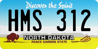ND license plate HMS312