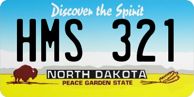 ND license plate HMS321