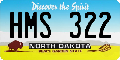 ND license plate HMS322