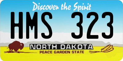 ND license plate HMS323