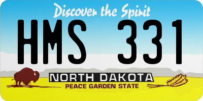 ND license plate HMS331