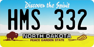 ND license plate HMS332
