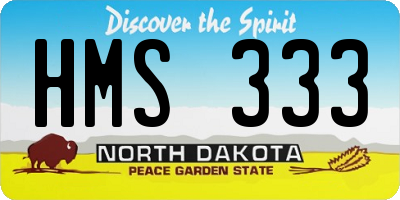 ND license plate HMS333