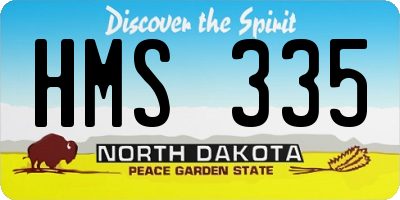 ND license plate HMS335