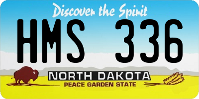 ND license plate HMS336