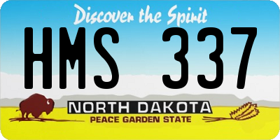 ND license plate HMS337