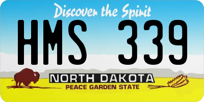 ND license plate HMS339