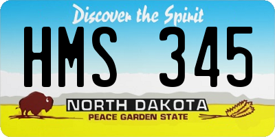 ND license plate HMS345