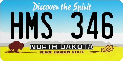 ND license plate HMS346
