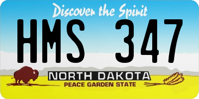 ND license plate HMS347