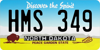ND license plate HMS349