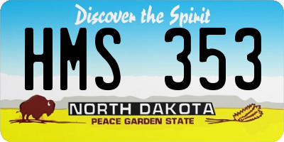 ND license plate HMS353