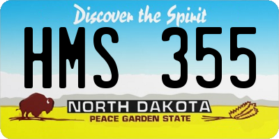 ND license plate HMS355
