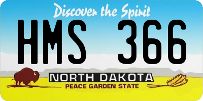 ND license plate HMS366