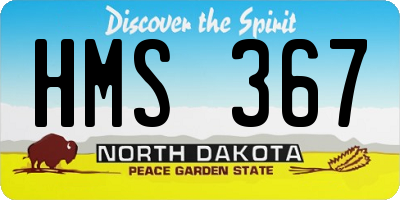 ND license plate HMS367