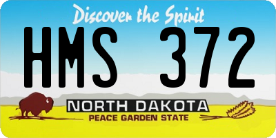 ND license plate HMS372