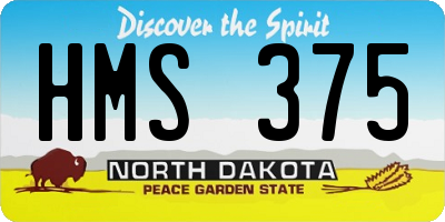 ND license plate HMS375