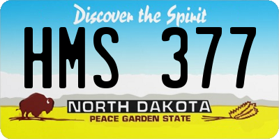 ND license plate HMS377