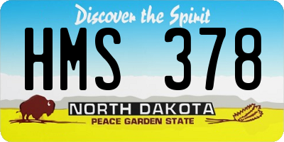 ND license plate HMS378