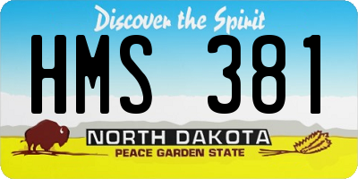 ND license plate HMS381
