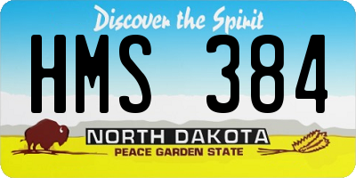 ND license plate HMS384