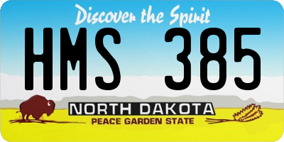 ND license plate HMS385