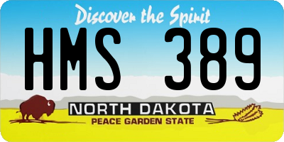 ND license plate HMS389