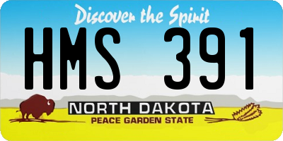 ND license plate HMS391