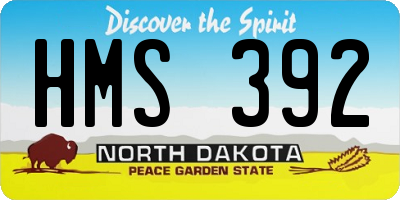 ND license plate HMS392