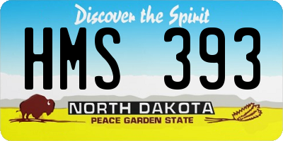 ND license plate HMS393