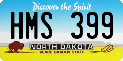 ND license plate HMS399