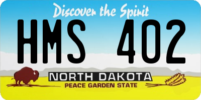 ND license plate HMS402