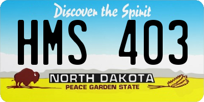 ND license plate HMS403