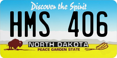 ND license plate HMS406