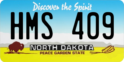 ND license plate HMS409