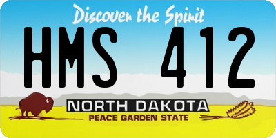 ND license plate HMS412