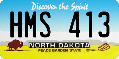 ND license plate HMS413