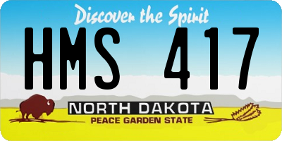 ND license plate HMS417