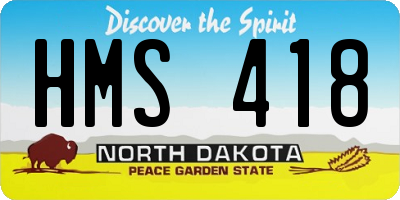 ND license plate HMS418