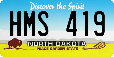 ND license plate HMS419