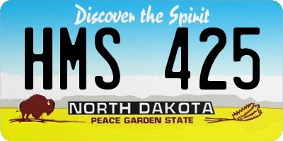 ND license plate HMS425