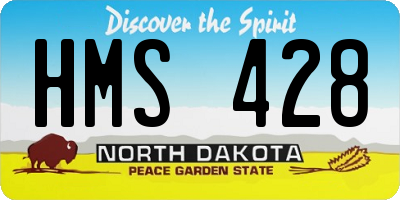 ND license plate HMS428