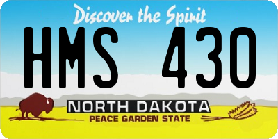 ND license plate HMS430