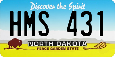ND license plate HMS431