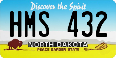 ND license plate HMS432