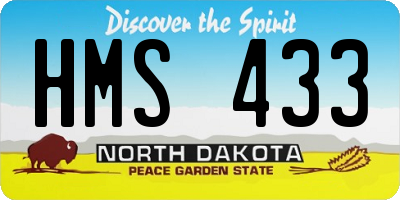 ND license plate HMS433