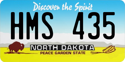 ND license plate HMS435